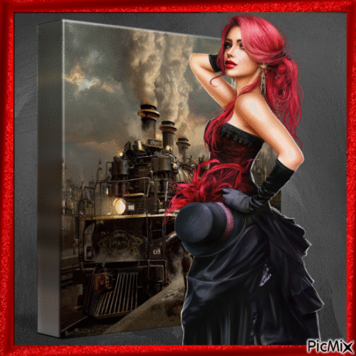 Steampunk - Black & Red - Bezmaksas animēts GIF