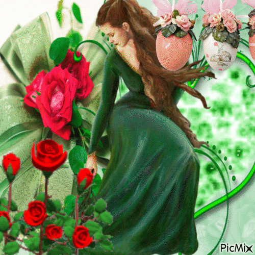Les fleurs vertes - Δωρεάν κινούμενο GIF