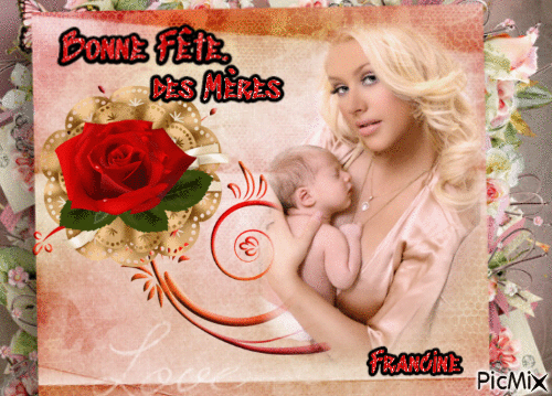 Bonne Fête des Mères ♥♥♥ - Darmowy animowany GIF