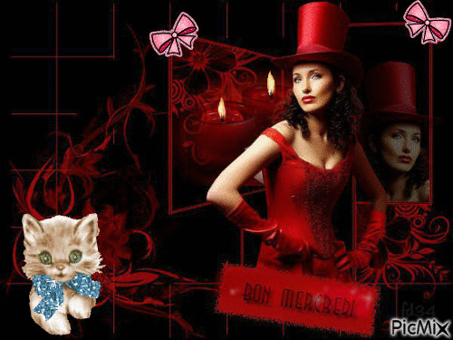 une femme en rouge - Бесплатный анимированный гифка