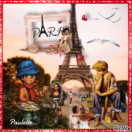 enfants a PARIS - Бесплатный анимированный гифка