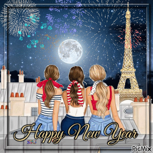 Happy New Year Paris - Free animated GIF
