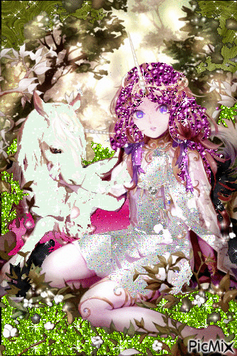 princesse licorne - Бесплатный анимированный гифка