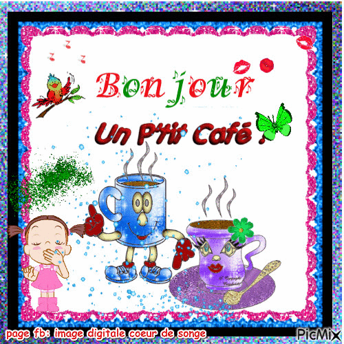 bonjour un petit café ? - Ücretsiz animasyonlu GIF