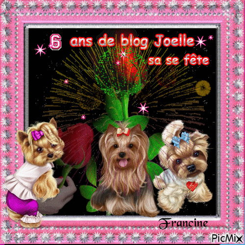 Pour tes 6 ans de blog mon amie Joëlle ♥♥♥ - Ücretsiz animasyonlu GIF