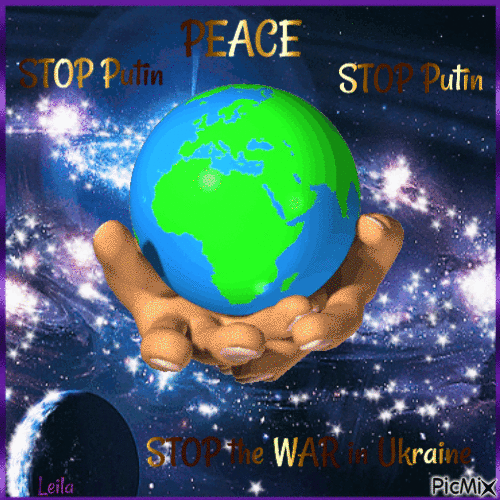 PEACE. STOP the WAR in Ukraine - GIF animé gratuit