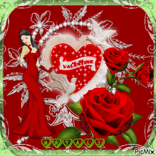 Heart and Valentine's Day - GIF animado grátis