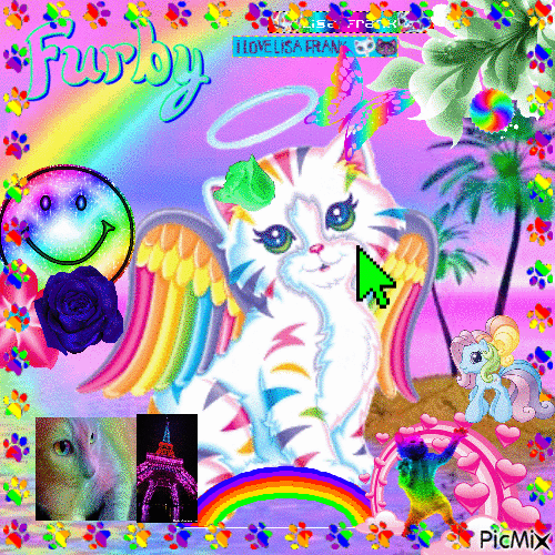 rainbow kitties - Free animated GIF