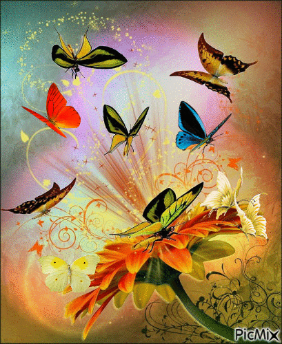 La journée du papillon ** - 無料のアニメーション GIF