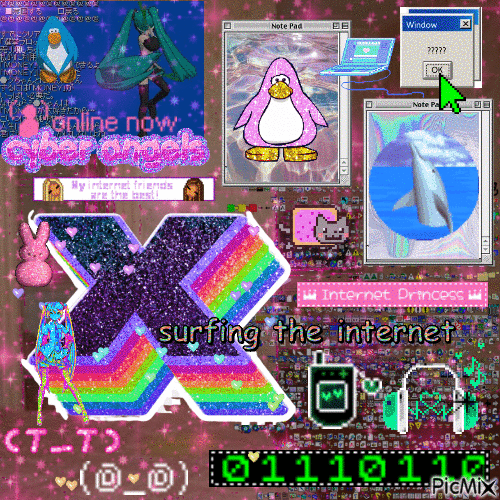 X is cybercore swaggy - Безплатен анимиран GIF