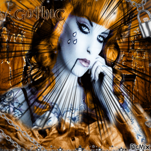 Portrait femme gothique - Бесплатный анимированный гифка