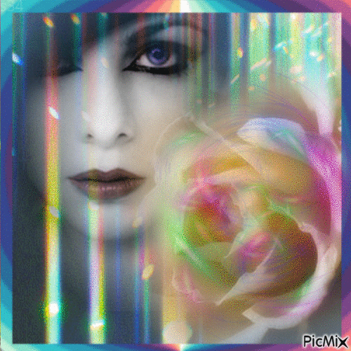 Rainbow Rose! - GIF animado gratis