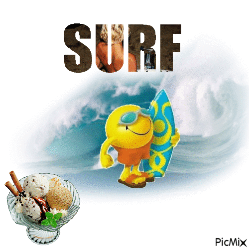 Surf - Animovaný GIF zadarmo