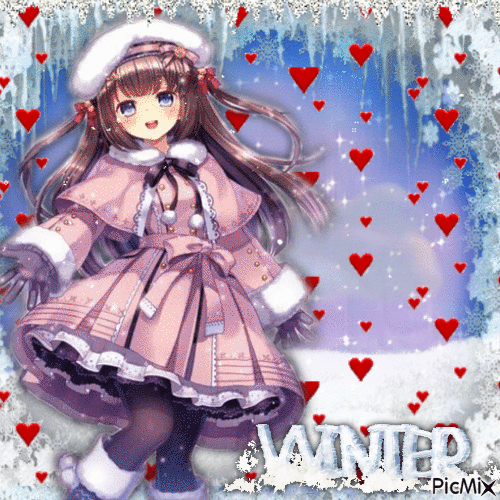 Winter Manga | anime girl ❤️ - 無料のアニメーション GIF