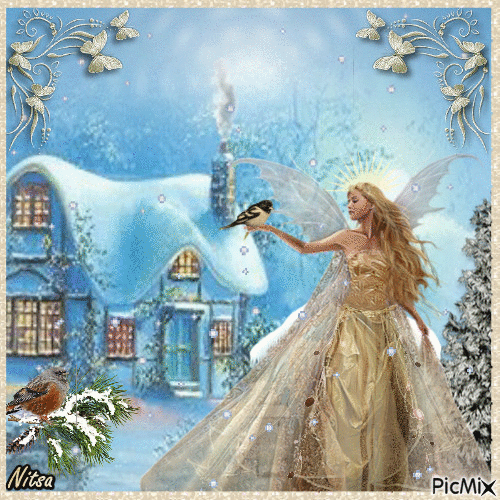 fairy in the winter  🧚‍♀️Contest - Бесплатни анимирани ГИФ