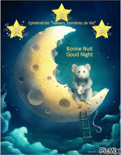 Bonne Nuit - Good Night - Ingyenes animált GIF