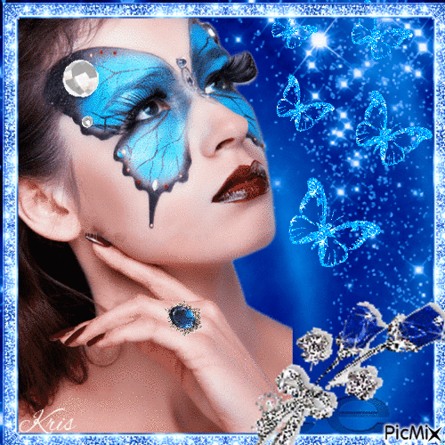 Maquillage - aile de papillon - Free animated GIF
