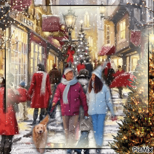 Weihnachtsstraße - Gratis animeret GIF