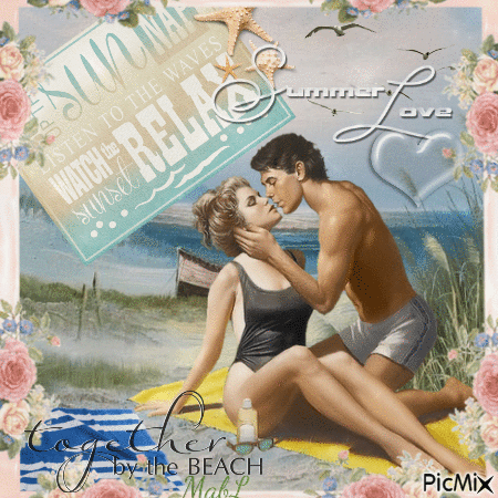 Together By The Beach - GIF animasi gratis