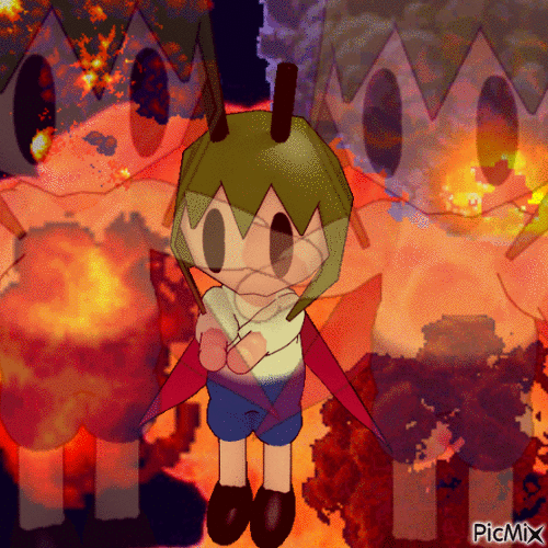 wriggle touhou loves violence and destruction - 免费动画 GIF