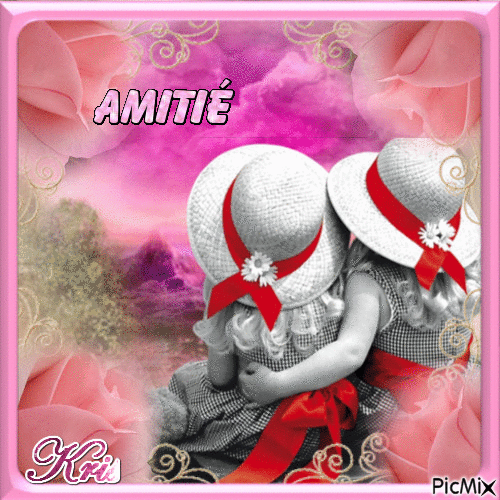 Amitié 🌼🌹 - Animovaný GIF zadarmo