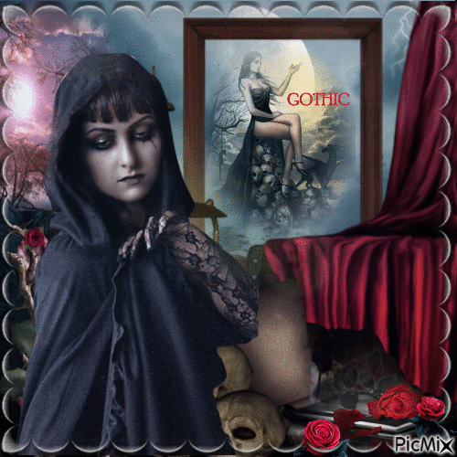 Femme gothique - Nemokamas animacinis gif