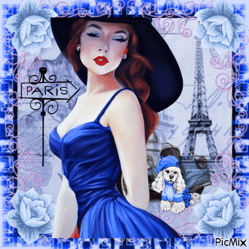 PARIS BLUE - Free animated GIF