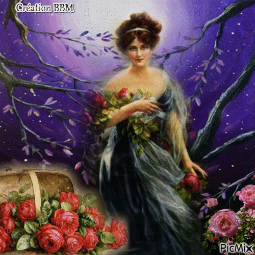La belle et les roses par BBM - GIF animado gratis