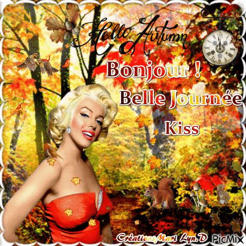 BONJOUR AUTOMNE _MARILYN - Free animated GIF
