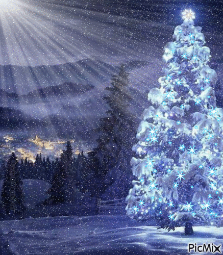 Blue Christmas - GIF animasi gratis