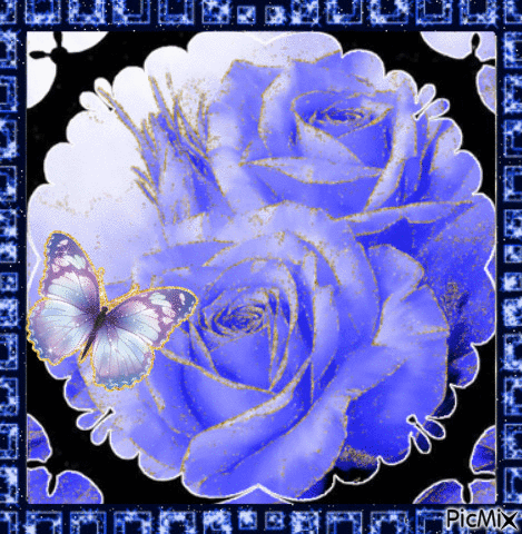 Blue roses 4. - GIF animado grátis