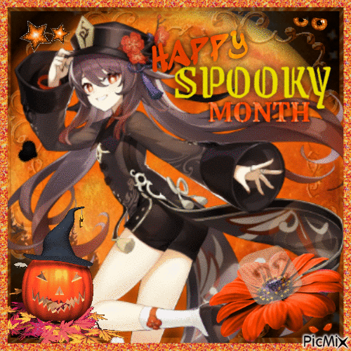Happy Spooky Month! - Hu Tao - Free animated GIF - PicMix