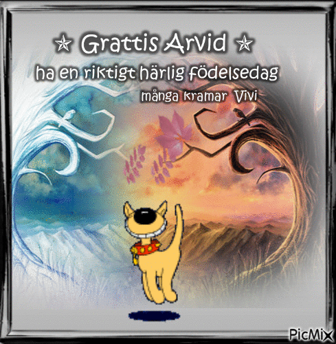 Grattis Arvid 2017 - Бесплатный анимированный гифка