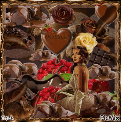 Chocolate and strawberries - Ingyenes animált GIF