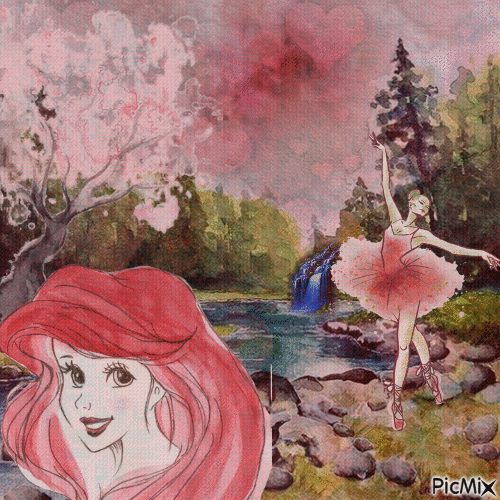 Watercolor Women in Red - Animovaný GIF zadarmo