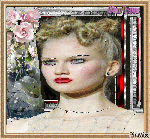 Portrait Woman Colors Deco Glitter Glamour Flowers - GIF animasi gratis
