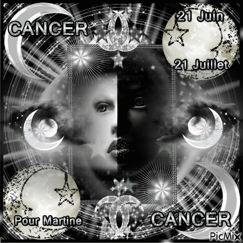 Sign of the zodiac - Illustration of the Cancer... <3 ...31 January... <3 ... Saint-Martine... <3 - GIF animate gratis