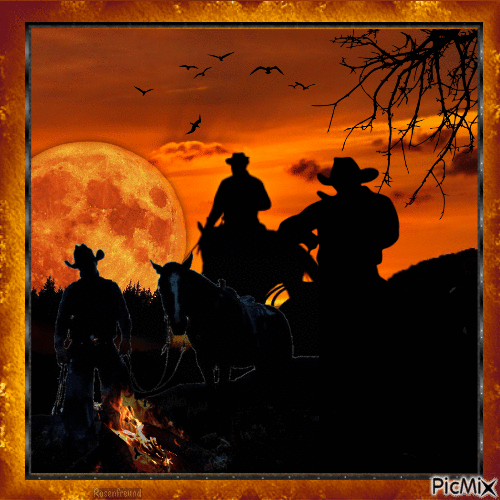 Cowboy night - Безплатен анимиран GIF