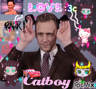 catboy tom hiddleston real?!?!??!?!! - 無料のアニメーション GIF