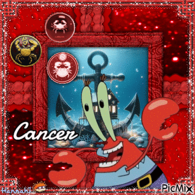 {Cancer Zodiac - Mr Krabs} - GIF animado gratis