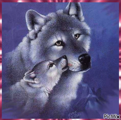 Peinture de Loups - Gratis geanimeerde GIF