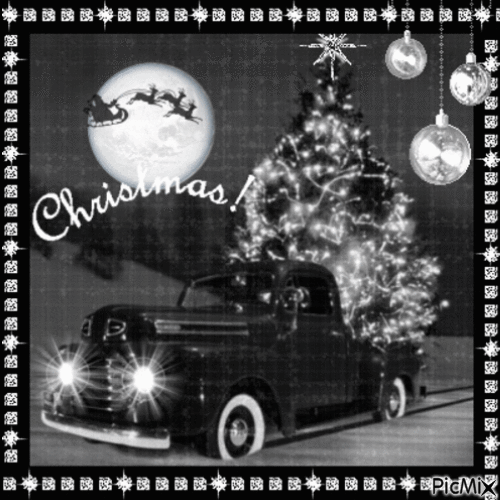 Christmas in Black and Grey - GIF animé gratuit