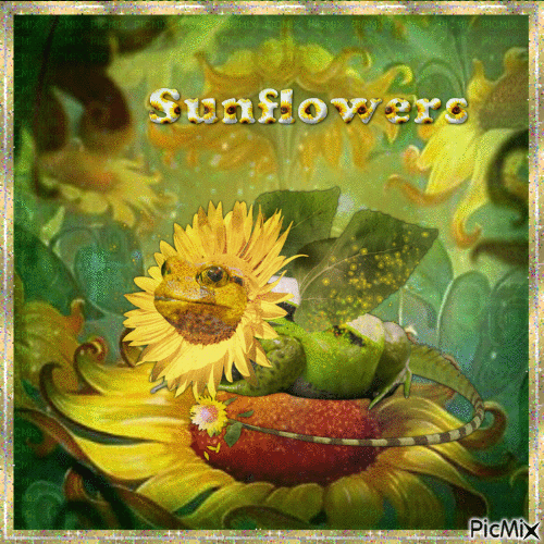 In the magical world of sunflowers - GIF animasi gratis