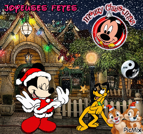 Noël Mickey - Gratis animerad GIF