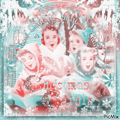 Christmas vintage carols children - Besplatni animirani GIF