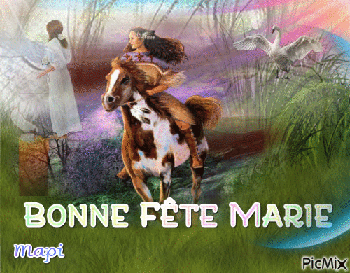 Bonne fête Marie - Бесплатный анимированный гифка