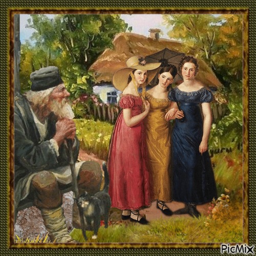 Der Bauer und seine ledigen Töchter ... - png ฟรี