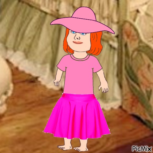 Baby in pink skirt and hat - png gratis