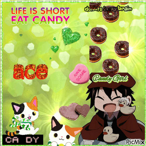 LIfe is short so eat candy giurllLL!!!!! - Free animated GIF