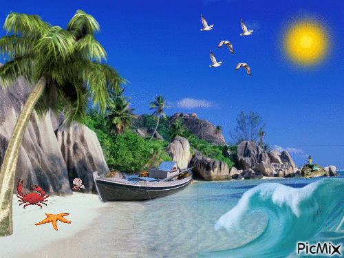 Mer en été - GIF animado grátis